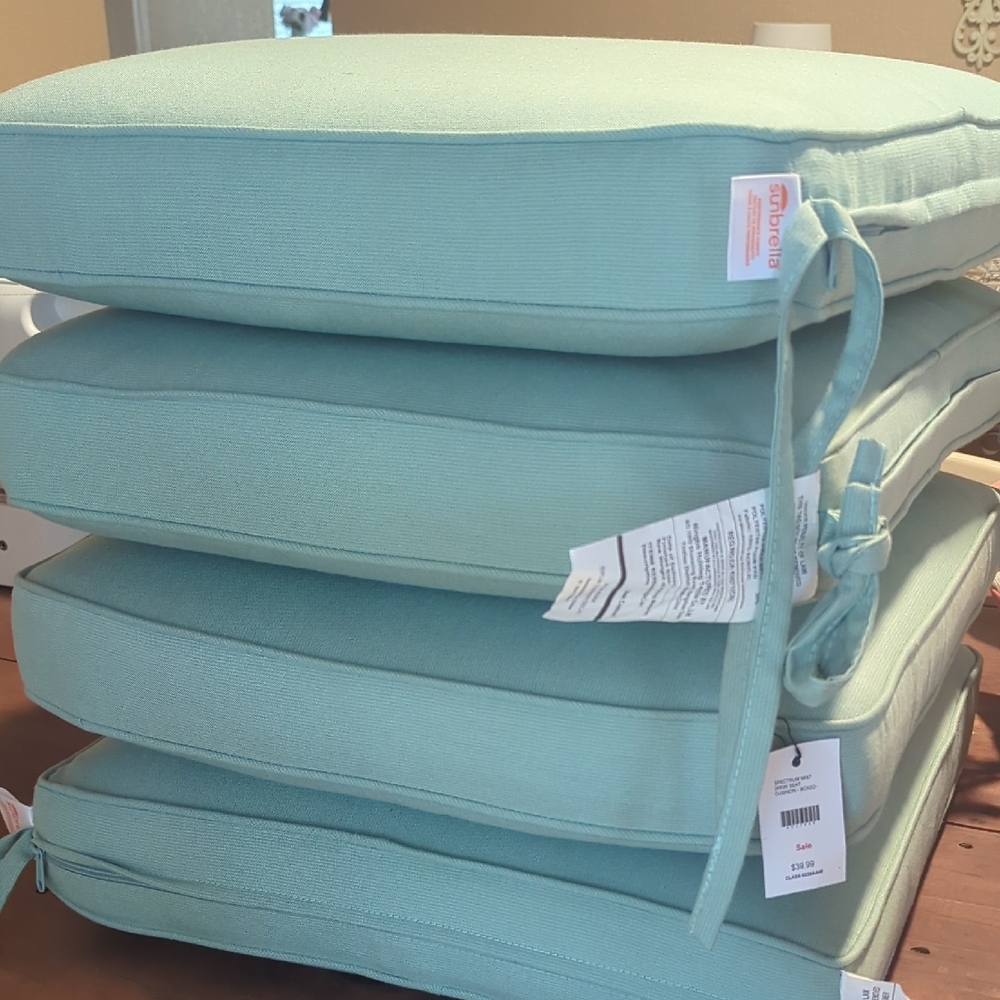 Sunbrella Aqua Patio Cushions Set Of 4